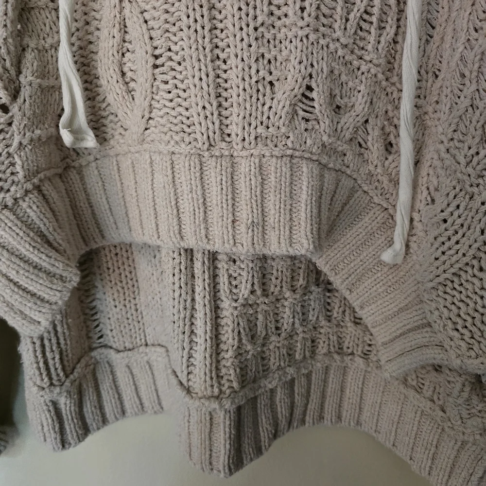 Free People Elan Tierra Cable Knit Hoodie Sweater - Picture 4 of 8